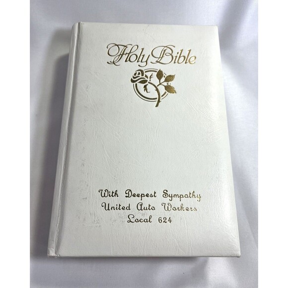 1984 American Bible White Holy Bible Red Letter Our Treasured Memories Edition - Picture 1 of 10